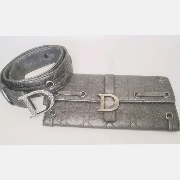 Dior Leather Cannage Stitch Wristlet Clutch Bag - Picture 2 of 8